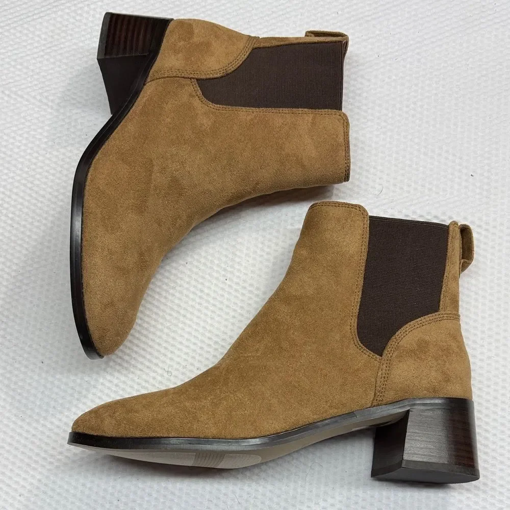 J. Crew Women's Brown Sueded Chelsea Ankle Booties 9.5 - Picture 7 of 13